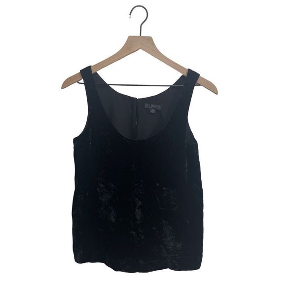 J Crew Velvet Black Tank Top Sz 00 - Picture 2 of 8